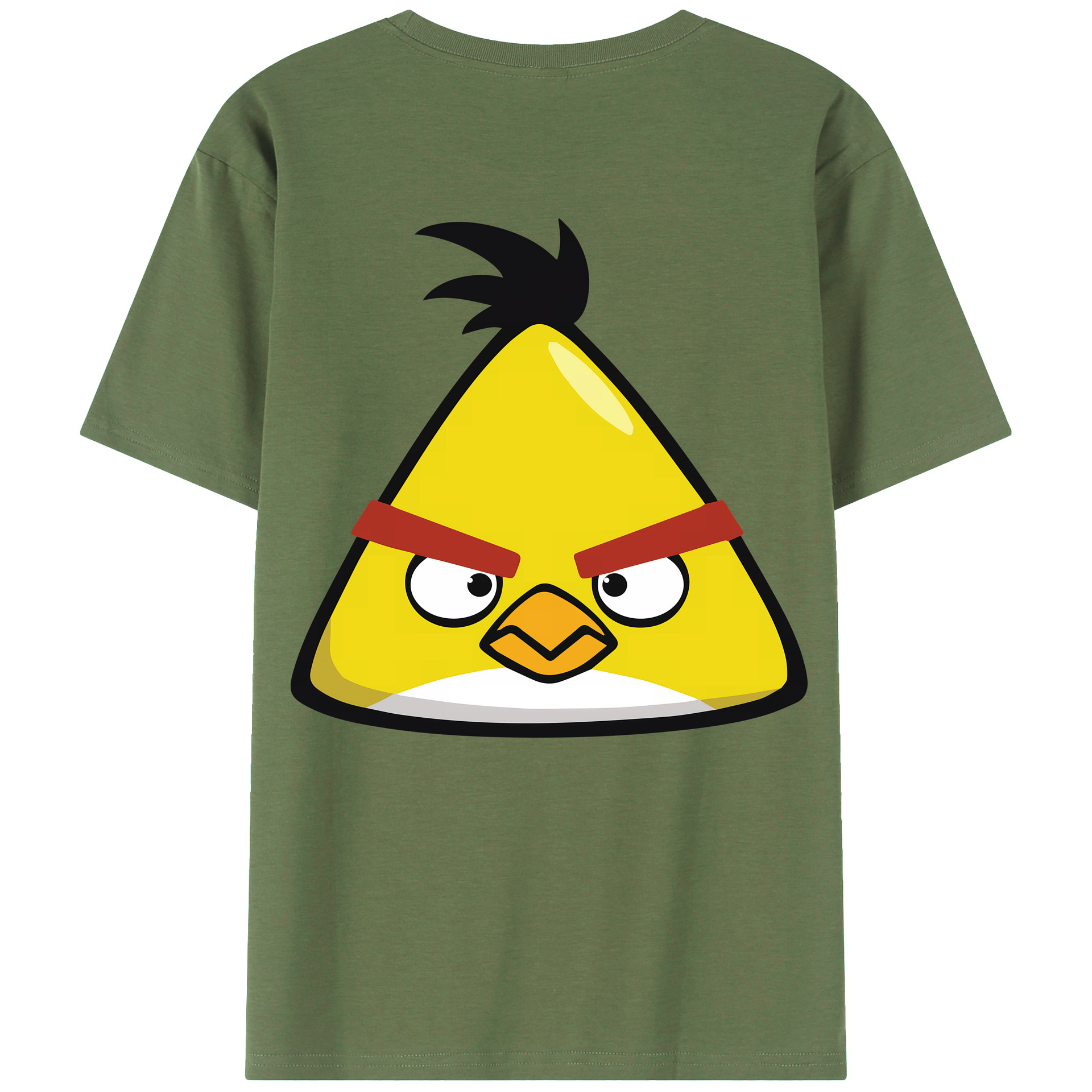 （画像用） Angry Birds アングリーバード 綿100％ メンズ半袖Tシャツ（バックプリント） 通気性